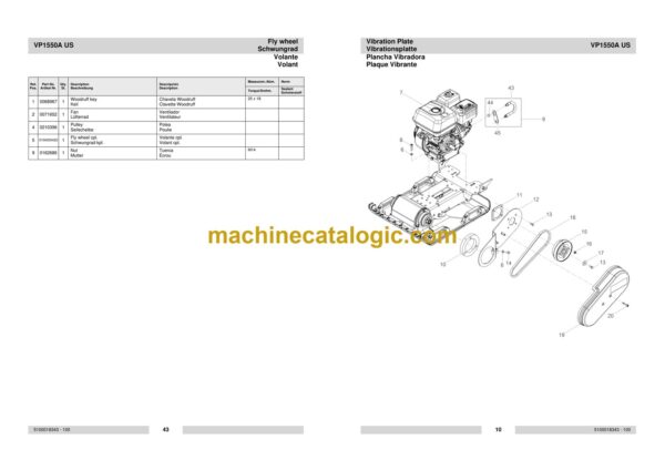 Wacker Neuson VP1550A US Single Direction Plates Parts Manual - Image 5