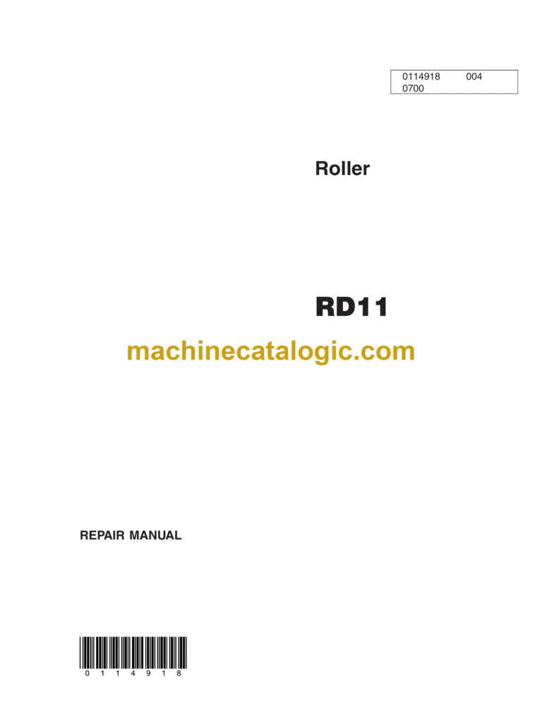 Wacker Neuson RD11 Roller Repair Manual