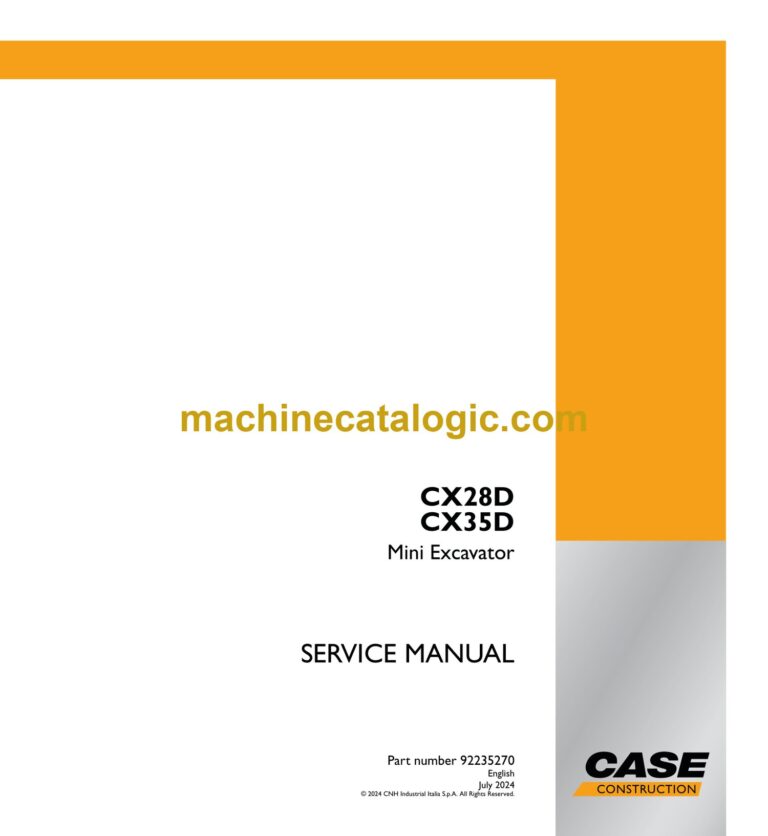 Case CX28D, CX35D Mini Excavator Service Manual