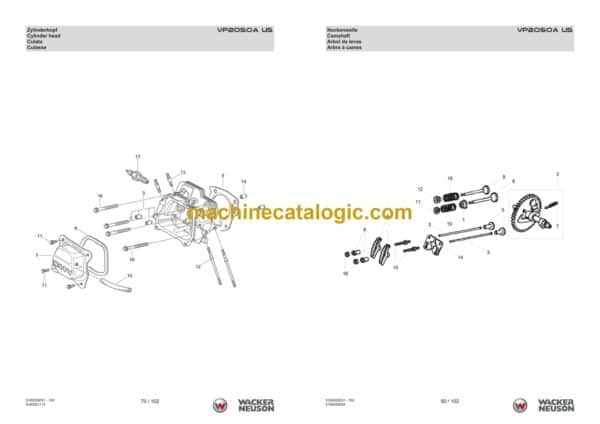Wacker Neuson VP2050A US Vibratory Plate Parts Manual - Image 3