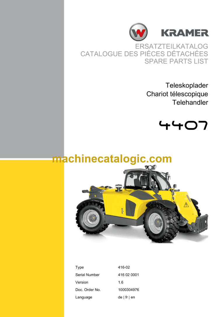 Wacker Neuson TH412 4407 Telehandler Parts Manual