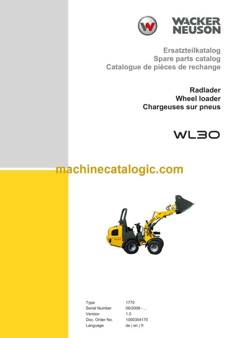 Wacker Neuson WL30 Wheel Loader Parts Manual