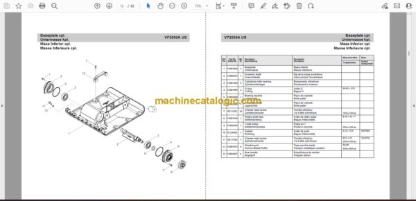 Wacker Neuson VP2050A US Single Direction Plates Parts Manual - Image 2