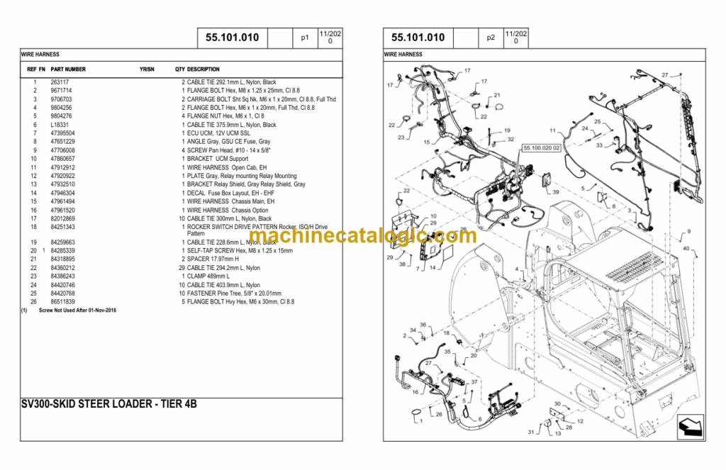 Case SV300 Tier 4B Skid Steer Loader Parts Catalog