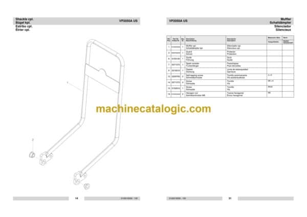Wacker Neuson VP2050A US Single Direction Plates Parts Manual - Image 3