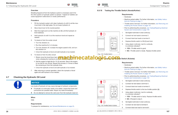 Wacker Neuson RD12, RD14 Ride-on Roller Service Manual - Image 4