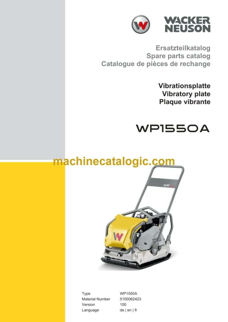 Wacker Neuson WP1550A Vibratory Plate Parts Manual
