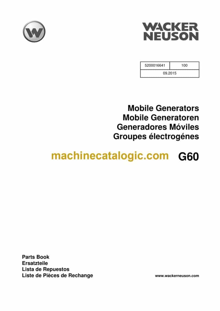 Wacker Neuson G60 Mobile Generators Parts Manual