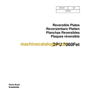 Wacker Neuson DPU 7060Fet Reversible Plates Parts Manual