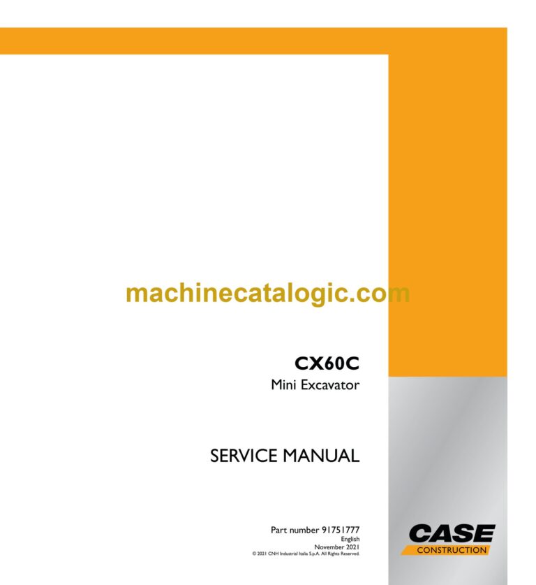 Case CX60C Mini Excavator Service Manual
