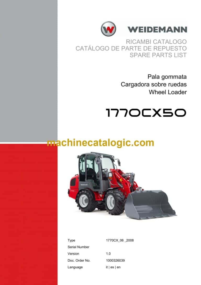 Wacker Neuson 1770CX50 Wheel Loader Parts Manual