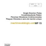 Wacker Neuson MP15 Single Direction Plates Parts Manual