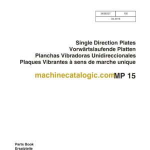 Wacker Neuson MP15 Single Direction Plates Parts Manual