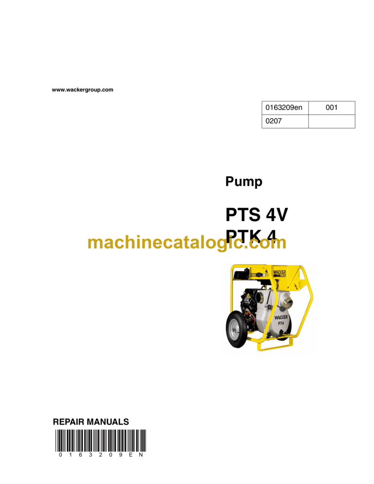 Wacker Neuson PTS 4V, PTK 4 Pump Repair Manual