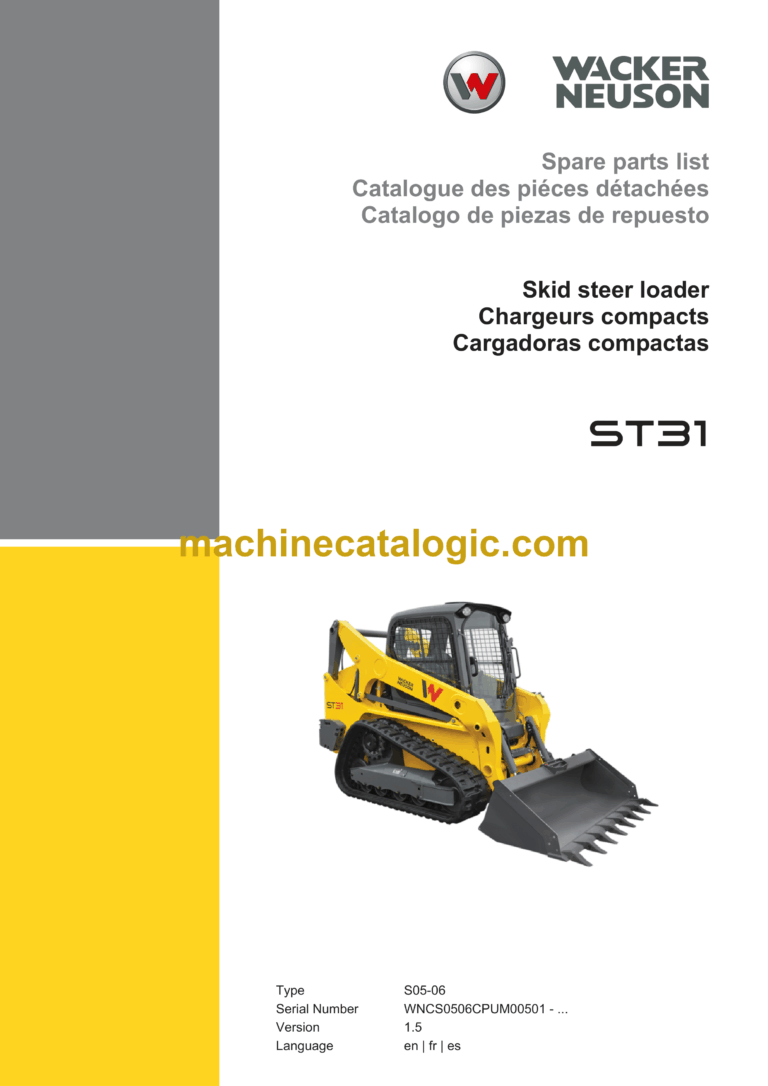 Wacker Neuson ST31 Skid Steer Loader Parts Manual
