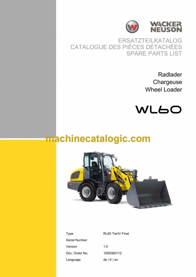 Wacker Neuson WL60 Wheel Loader Parts Manual