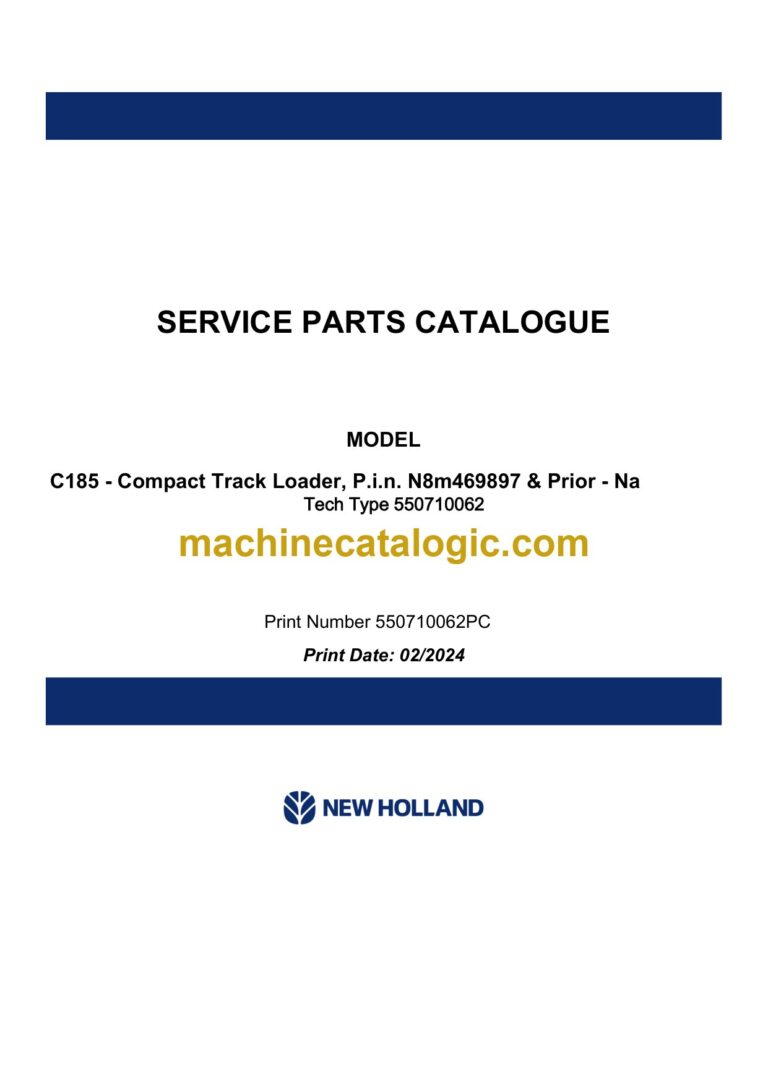 New Holland C185 Compact Tracktor Loader Service Parts Catalogue