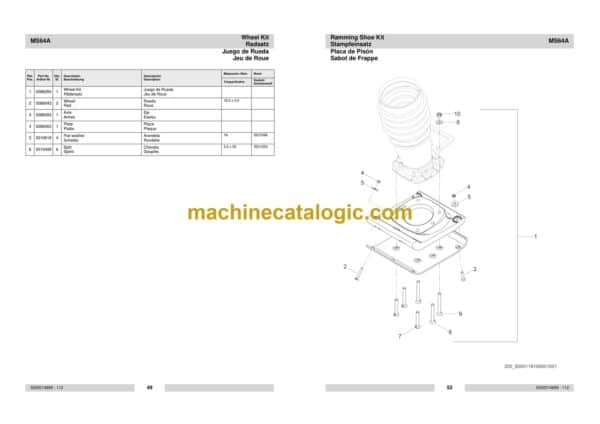 Wacker Neuson MS64A Vibratory Rammers Parts Manual - Image 4