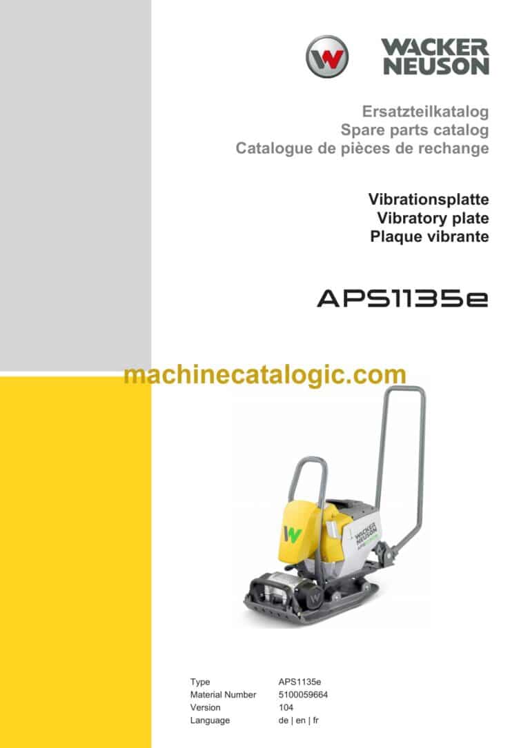 Wacker Neuson APS1135e Vibratory Plate Parts Manual