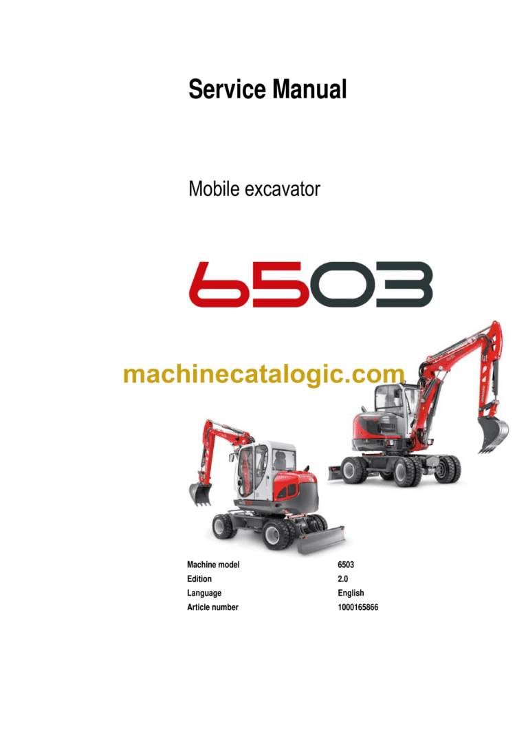 Wacker Neuson 6503 Mobile Excavator Service Manual