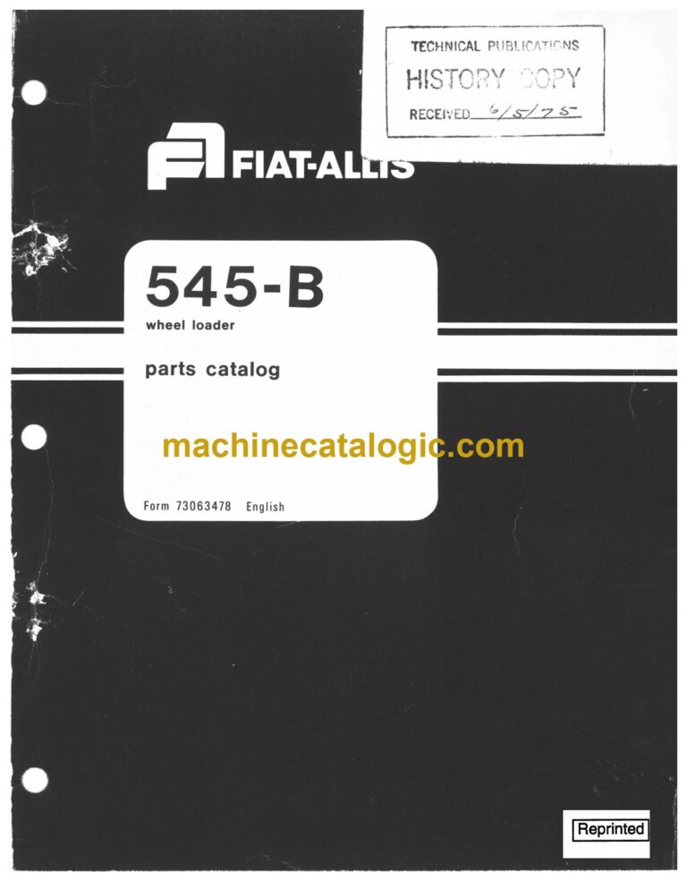 Fiat Allis 545B Wheel Loader Parts Catalog