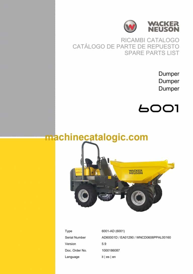 Wacker Neuson 6001 Dumper Parts Manual