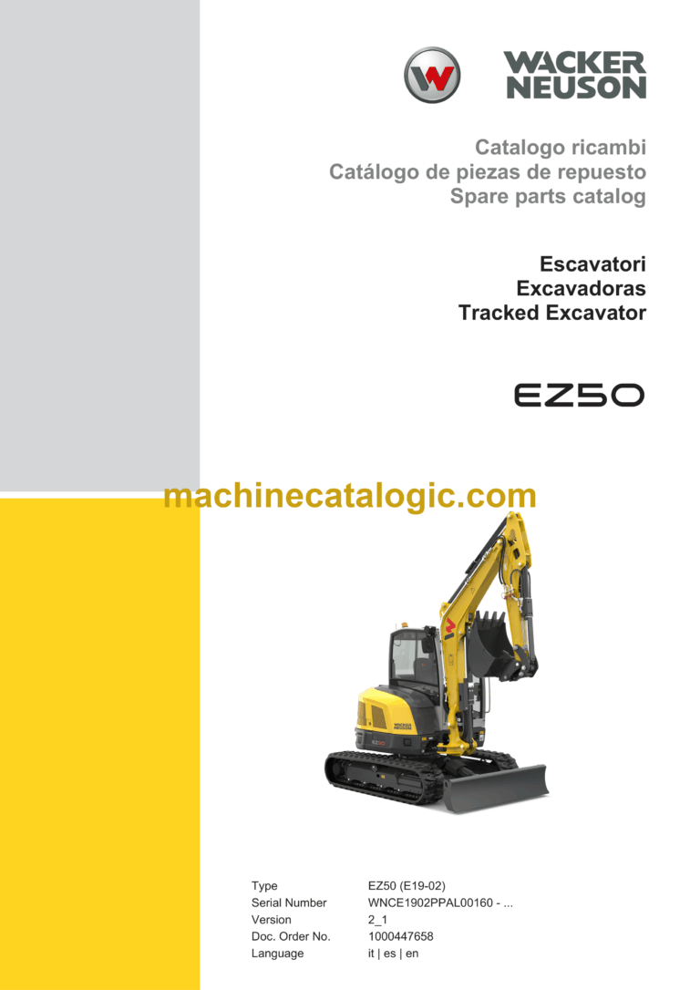 Wacker Neuson EZ50 Tracked Excavator Parts Manual