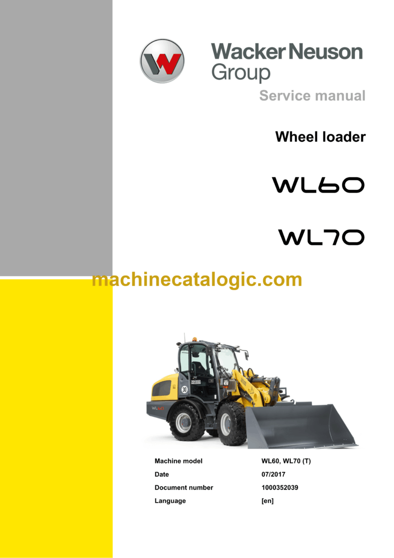 Wacker Neuson WL60, WL70 Wheel Loader Service Manual