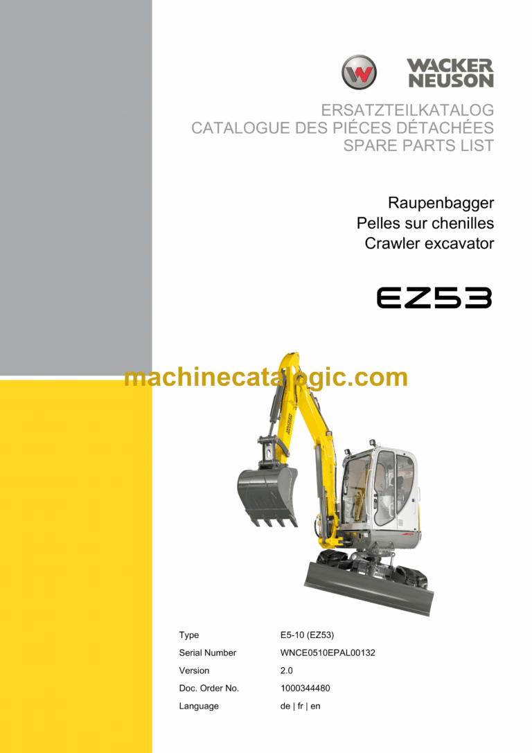 Wacker Neuson EZ53 Crawler Excavator Parts Manual
