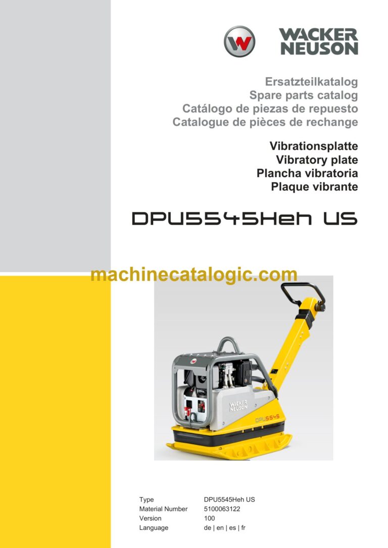 Wacker Neuson DPU5545Heh US Vibratory Plate Parts Manual