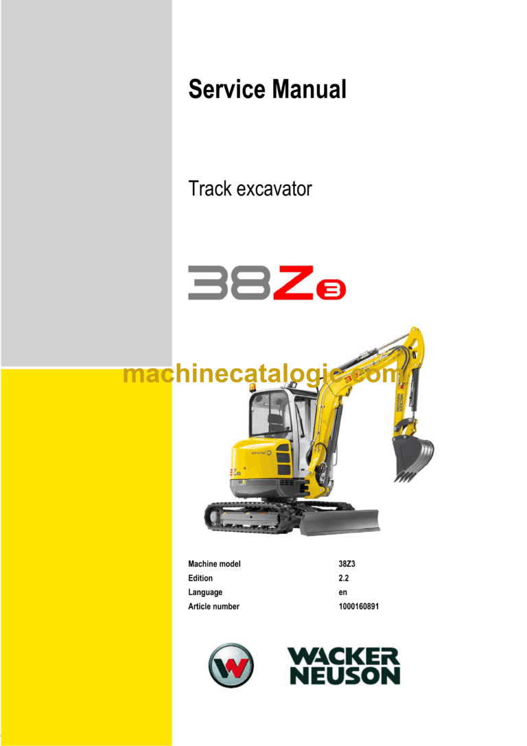 Wacker Neuson 38Z3 Tracked Excavator Service Manual
