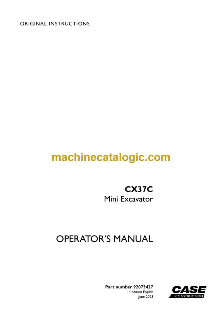 Case CX37C Mini Excavator Operators Manual