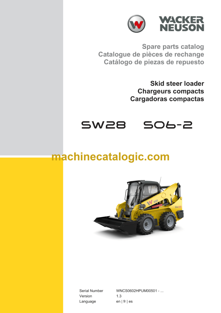 Wacker Neuson SW28 (S06-2) Skid Steer Loader Parts Manual