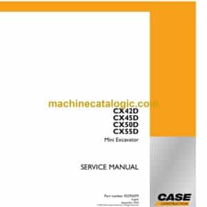 Case CX42D, CX45D, CX50D, CX55D Mini Excavator Service Manual