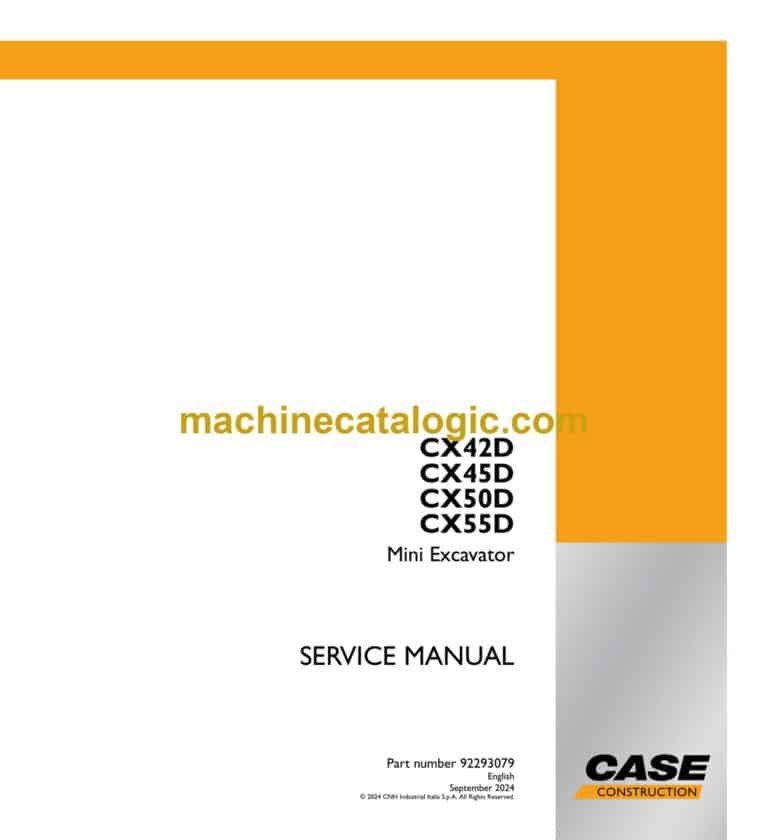 Case CX42D, CX45D, CX50D, CX55D Mini Excavator Service Manual