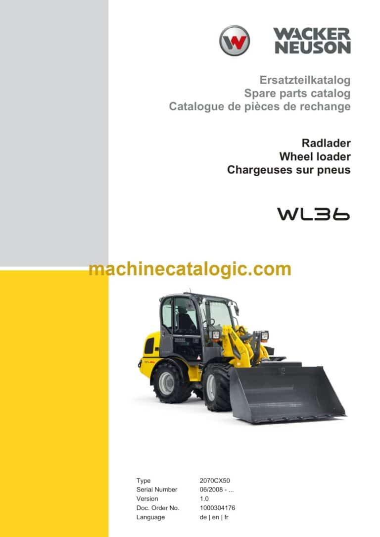 Wacker Neuson WL36 Wheel Loader Parts Manual