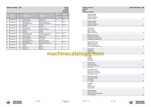 Wacker Neuson DPU45Yeh US Vibratory Plate Parts Manual - Image 3