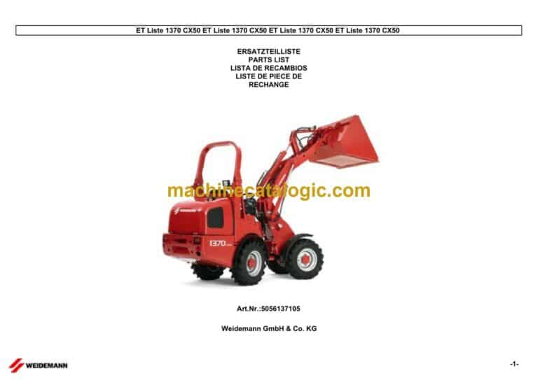 Wacker Neuson CX50 1370 Wheel Loader Parts Manual