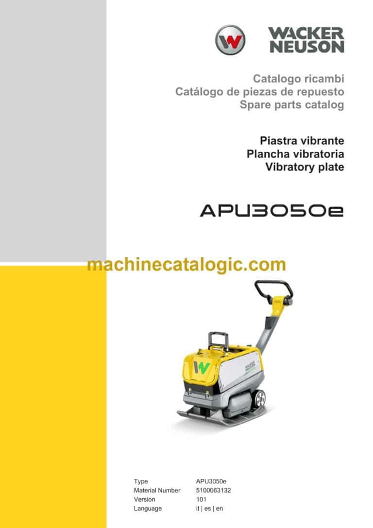 Wacker Neuson APU3050e Vibratory Plate Parts Manual