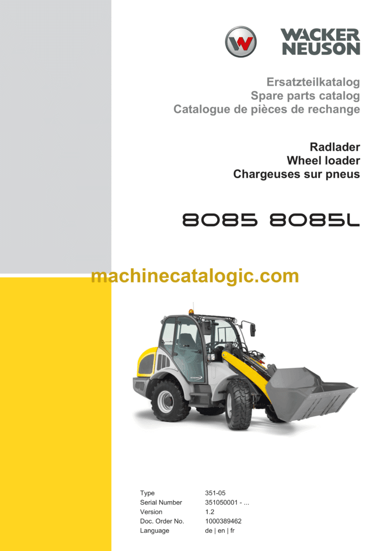 Wacker Neuson 8085, 8085L Wheel Loader Parts Manual