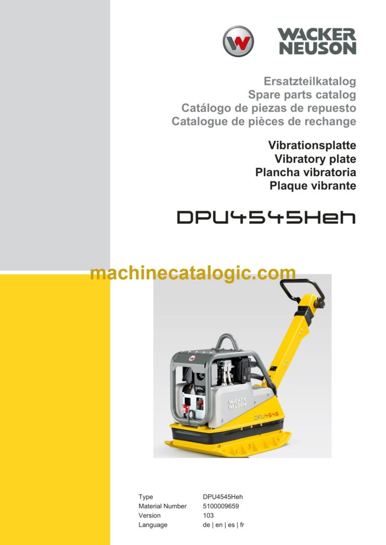 Wacker Neuson DPU4545Heh Vibratory Plate Parts Manual
