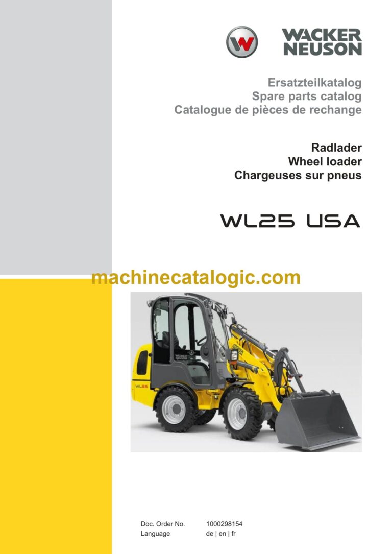 Wacker Neuson WL25 USA Wheel Loader Parts Manual