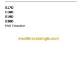 New Holland E17D, E18D, E19D, E20D Mini Excavator Operators Manual (92144148)