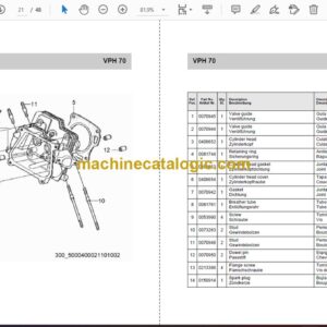 Wacker Neuson VPH70 Single Direction Plates Parts Manual