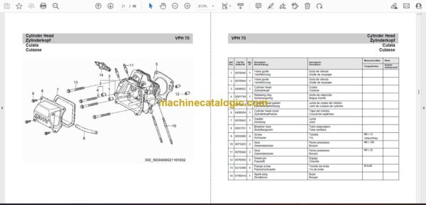 Wacker Neuson VPH70 Single Direction Plates Parts Manual - Image 2