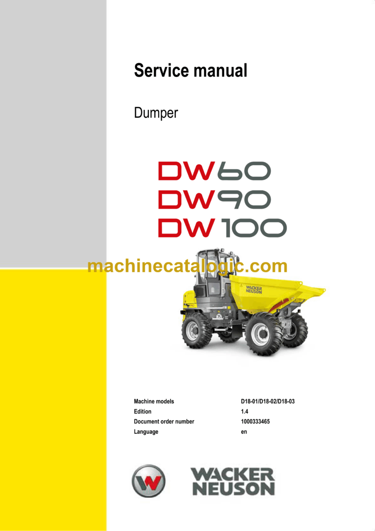 Wacker Neuson DW60, DW90, DW100 Dumper Service Manual