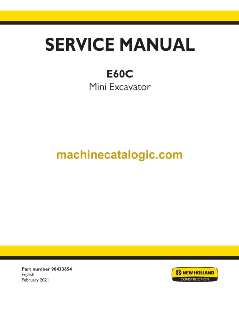 New Holland E60C Mini Excavator Service Manual (90433654)