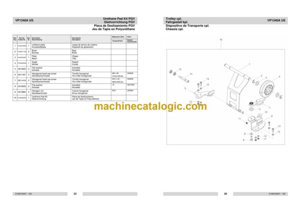 Wacker Neuson VP1340A US Single Direction Plates Parts Manual - Image 4