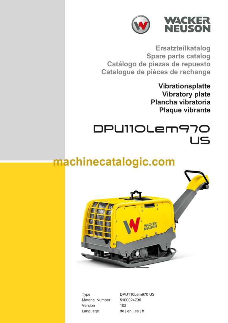 Wacker Neuson DPU110Lem970 US Vibratory Plate Parts Manual