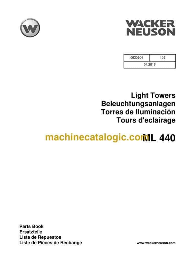 Wacker Neuson ML440 Light Tower Parts Manual